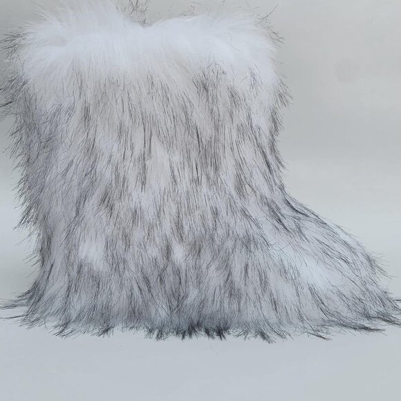 ⚡Women's White Faux Fur Warm Boot Furry Short Snow Boot Mid Calf Boots - Picture 6 of 7